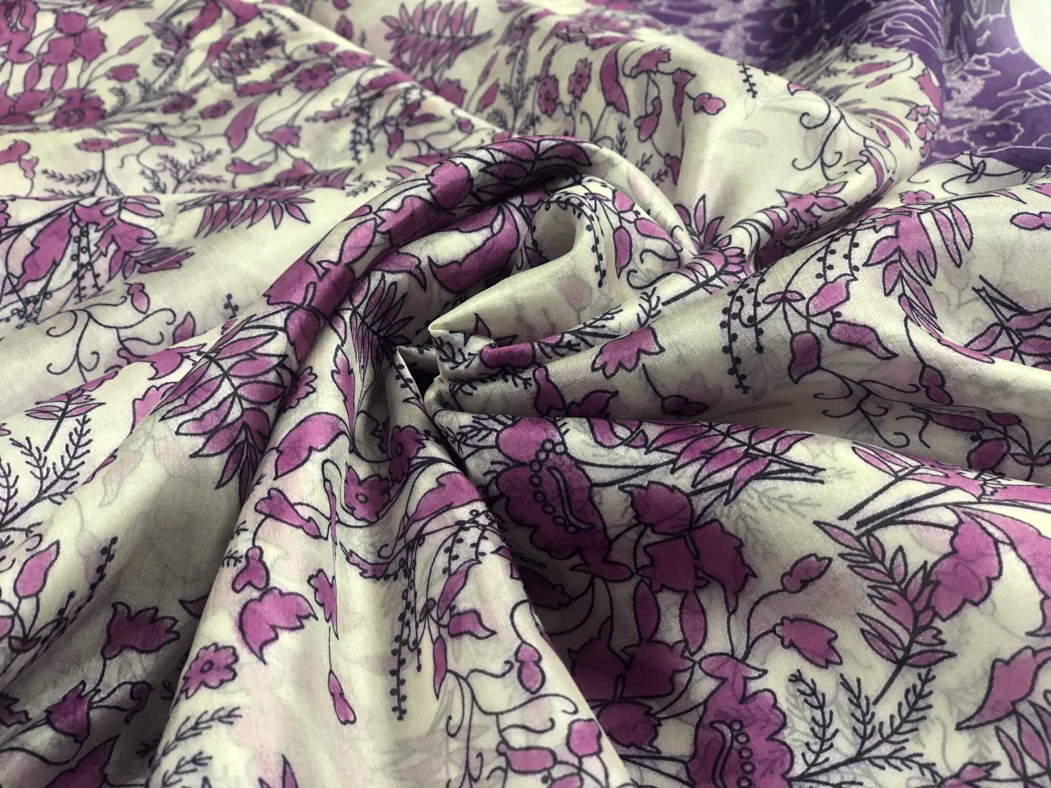 Jedwab Naturalny Kwiaty